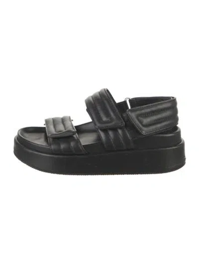 Pre-owned Dries Van Noten Leather Slingback Sandals In Black