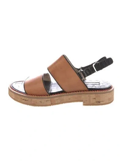 Pre-owned Dries Van Noten Leather Slingback Sandals In Multi