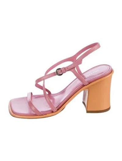 Pre-owned Dries Van Noten Leather Slingback Sandals In Pink