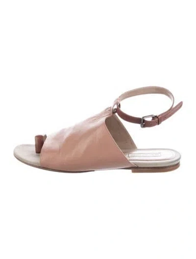 Pre-owned Dries Van Noten Leather Slingback Sandals In Pink