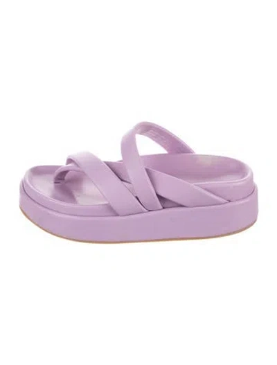 Pre-owned Dries Van Noten Leather Slingback Sandals In Purple