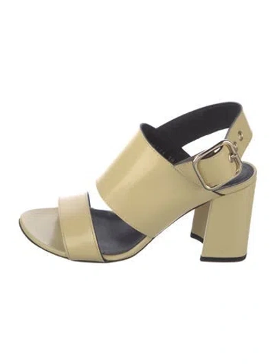 Pre-owned Dries Van Noten Leather Slingback Sandals In Yellow