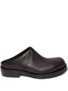 Dries Van Noten Leather Slip-on Clogs In Brown