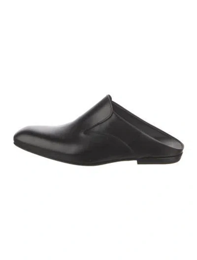 Pre-owned Dries Van Noten Leather Slippers In Black