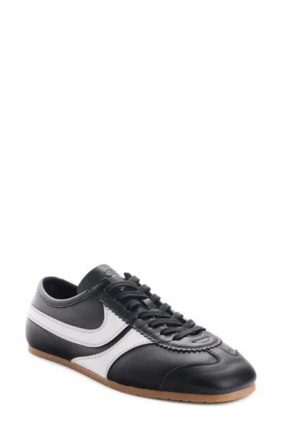 Dries Van Noten Womens Black Dustin Stripe Leather Low-top Trainers Eur 35 / 2 Uk