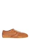 Dries Van Noten Stitched Contrast Rubber Sole Suede Panel Sneakers In Brown