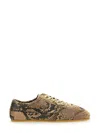 Dries Van Noten Printed Leather Low-top Sneaker In Multicolour