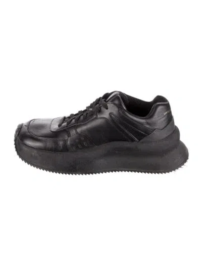 Pre-owned Dries Van Noten Leather Sneakers In Black