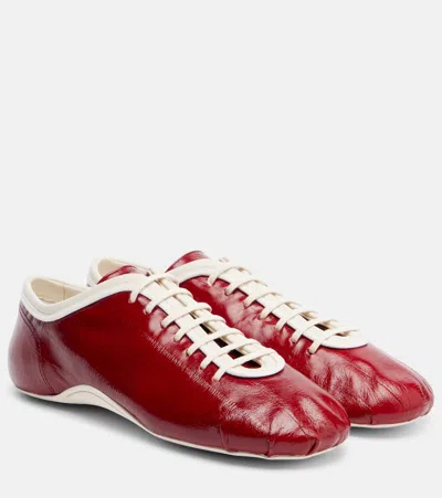 Dries Van Noten Leather Sneakers In Red