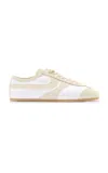 Dries Van Noten Leather Sneakers With Suede Inserts Shoes In White