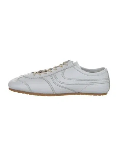 Pre-owned Dries Van Noten Leather Sneakers In White