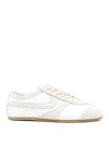 Dries Van Noten Leather Sneakers Low Profile Suede Panels Rubber Sole In Animal Print