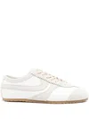 Dries Van Noten Leather Sneakers With Suede Inserts Shoes In White