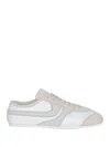 Dries Van Noten Leather Sneakers With Suede Inserts In White