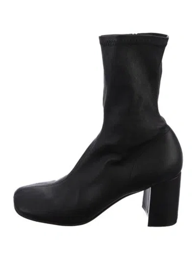 Pre-owned Dries Van Noten Leather Sock Boots In Black