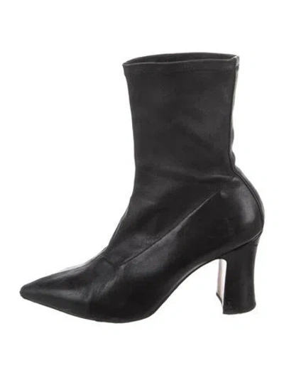 Pre-owned Dries Van Noten Leather Sock Boots In Black