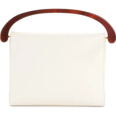 Dries Van Noten Leather Top Handle Bag In White