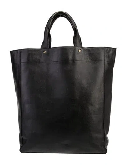 Pre-owned Dries Van Noten Leather Top Handle Bag In Black