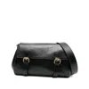 Dries Van Noten Textured Leather Shoulder Bag With Gold-tone Buckle Closure In Black