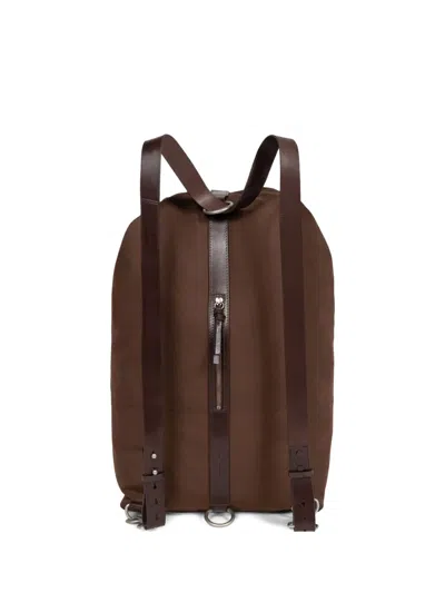Dries Van Noten Leather-trim Backpack In Brown