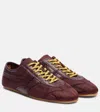 Dries Van Noten Low-top Nylon Running Sneakers With Leather Inserts In Burgundy