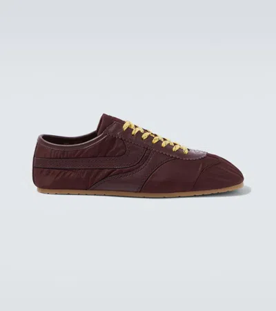 Dries Van Noten Men Nylon And Nappa Leather Trainer In Multi
