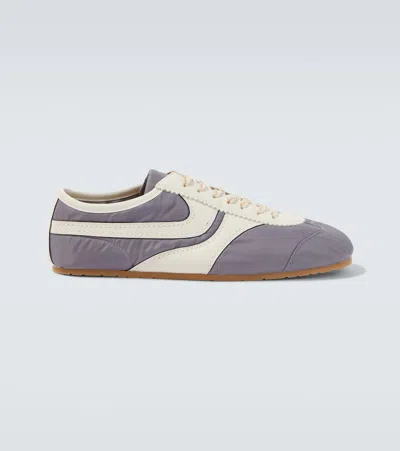 DRIES VAN NOTEN LEATHER-TRIMMED SNEAKERS