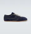 Dries Van Noten Leather-trimmed Suede Sneakers In Blue