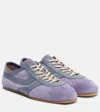 Dries Van Noten Leather-trimmed Suede Sneakers In Purple