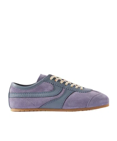 Dries Van Noten Leather-trimmed Suede Sneakers In Purple