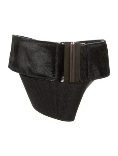 Pre-owned Dries Van Noten Leather Waist Belt In Black