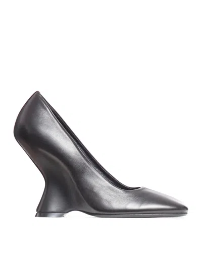 Dries Van Noten Leather Wedge Pumps In Black