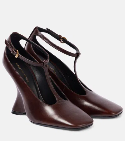 DRIES VAN NOTEN LEATHER WEDGES