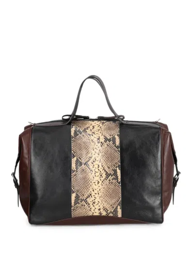 Dries Van Noten Leather Weekend Bag In Brown