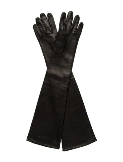 Pre-owned Dries Van Noten Leather Winter Gloves In Black