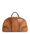 Dries Van Noten Leather-trimmed Suede Duffel Bag In Brown