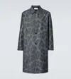 Dries Van Noten Leopard-print Checked Car Coat In Grey