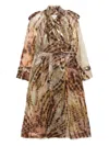 Dries Van Noten Leopard-print Trench Coat In Brown