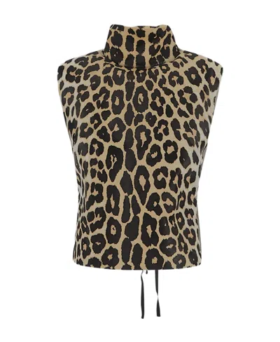 Dries Van Noten Leopard Printed Sleeveless Top In Black