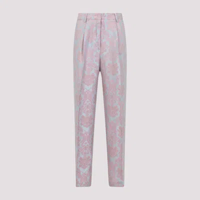 DRIES VAN NOTEN LIGHT BLUE ACETATE PORTIAS PANTS