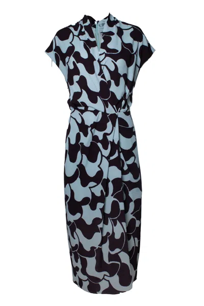 Dries Van Noten , Light Blue And Brown Maxi Dress