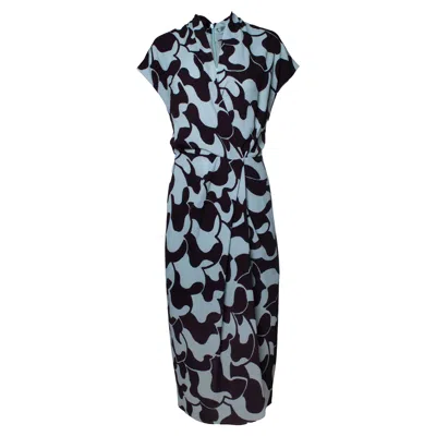 Pre-owned Dries Van Noten , Light Blue And Brown Maxi Dress