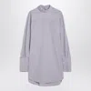 Dries Van Noten Checked Popeline Turtleneck Shirt With High Collar In Purple