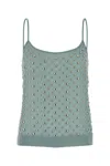 Dries Van Noten Light Blue Crepe Calipso Top