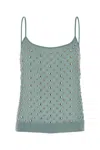 Dries Van Noten Light Blue Crepe Calipso Top In Paleblue