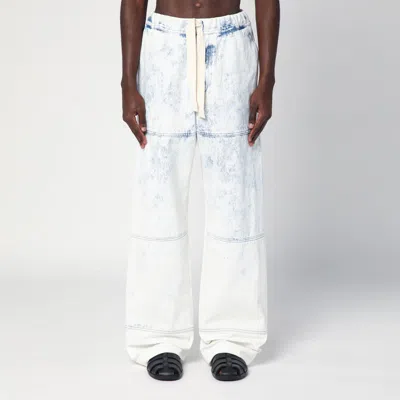 DRIES VAN NOTEN LIGHT BLUE JEANS WITH DRAWSTRING
