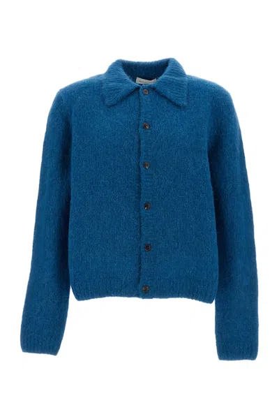 Dries Van Noten Light Blue Mora Boxy Wool-blend Cardigan