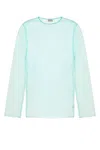 Dries Van Noten Light Blue Organza Camille Top In Turquoise