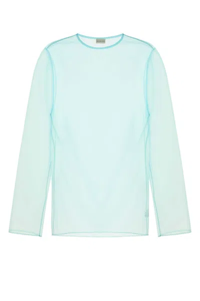 DRIES VAN NOTEN LIGHT BLUE ORGANZA CAMILLE TOP