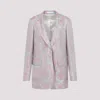Dries Van Noten Tailored Blazer With Damask Pattern In Light Blue